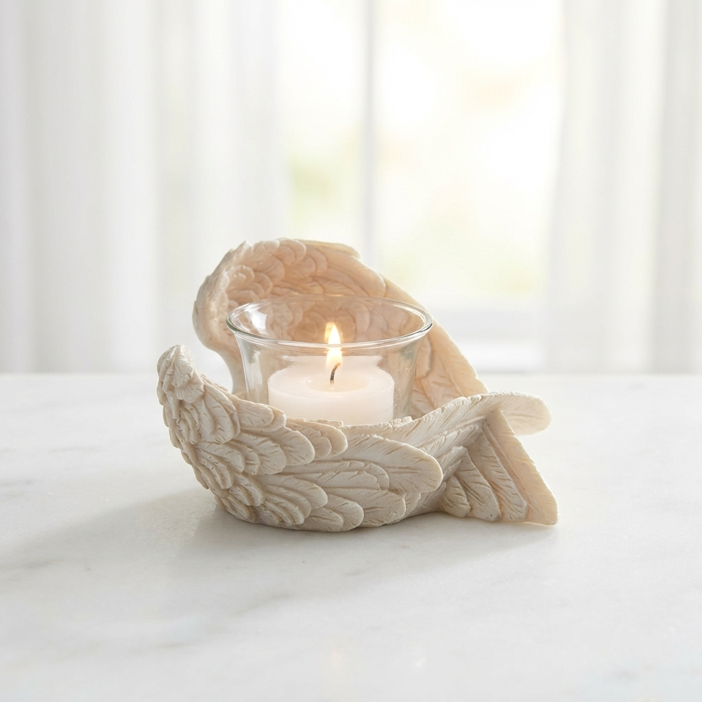 Angel Wings Tealight Holder, Width 12cm
