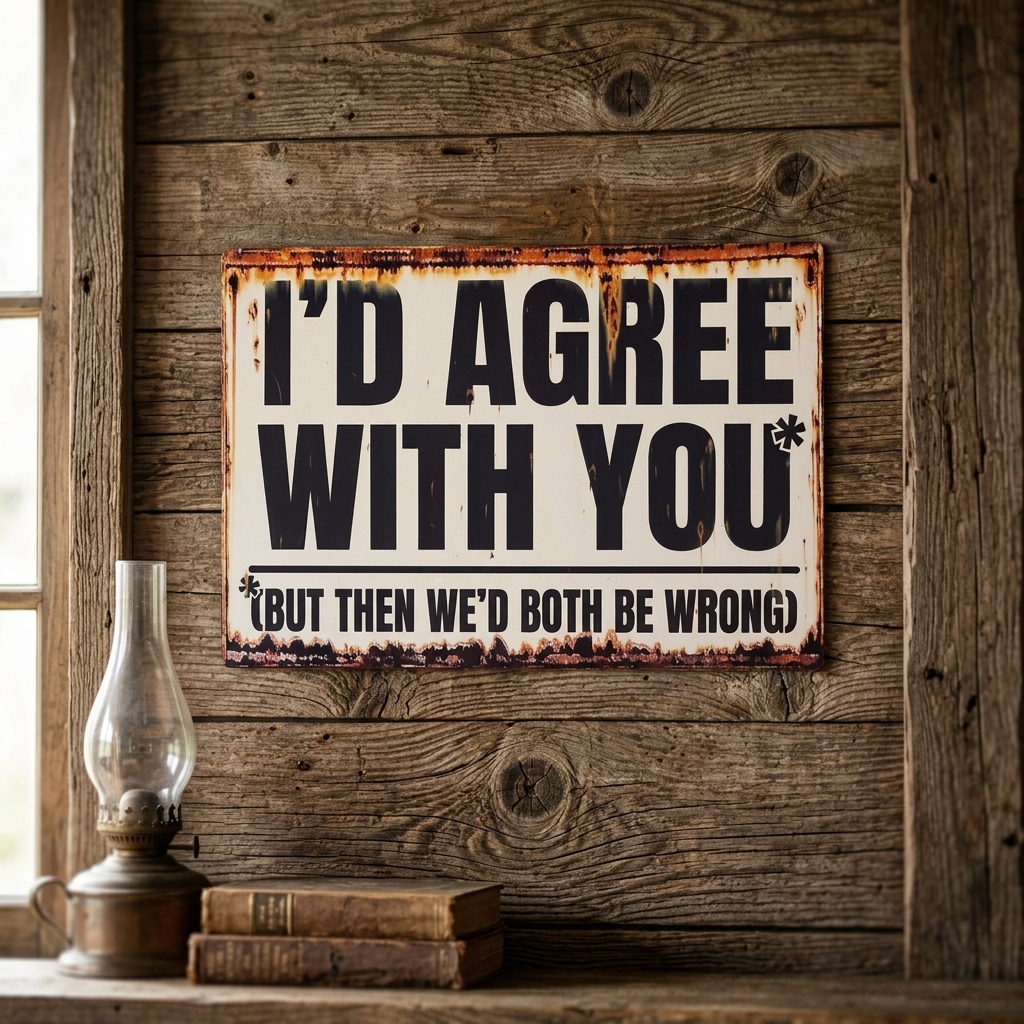 I'd Agree But Then We'd Both Be Wrong Metal Sign