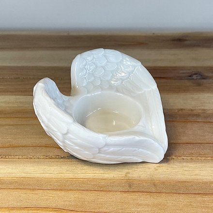 ANGEL WING T-LIGHT HOLDER, 9CM