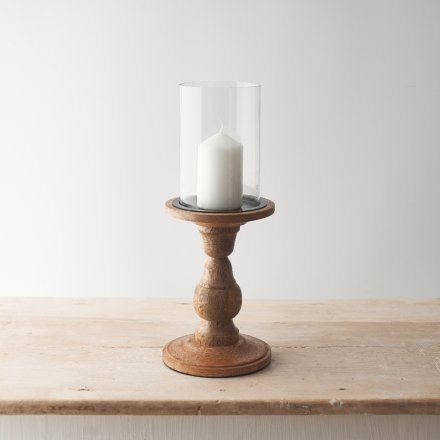 GLASS PILLAR CANDLE HOLDER