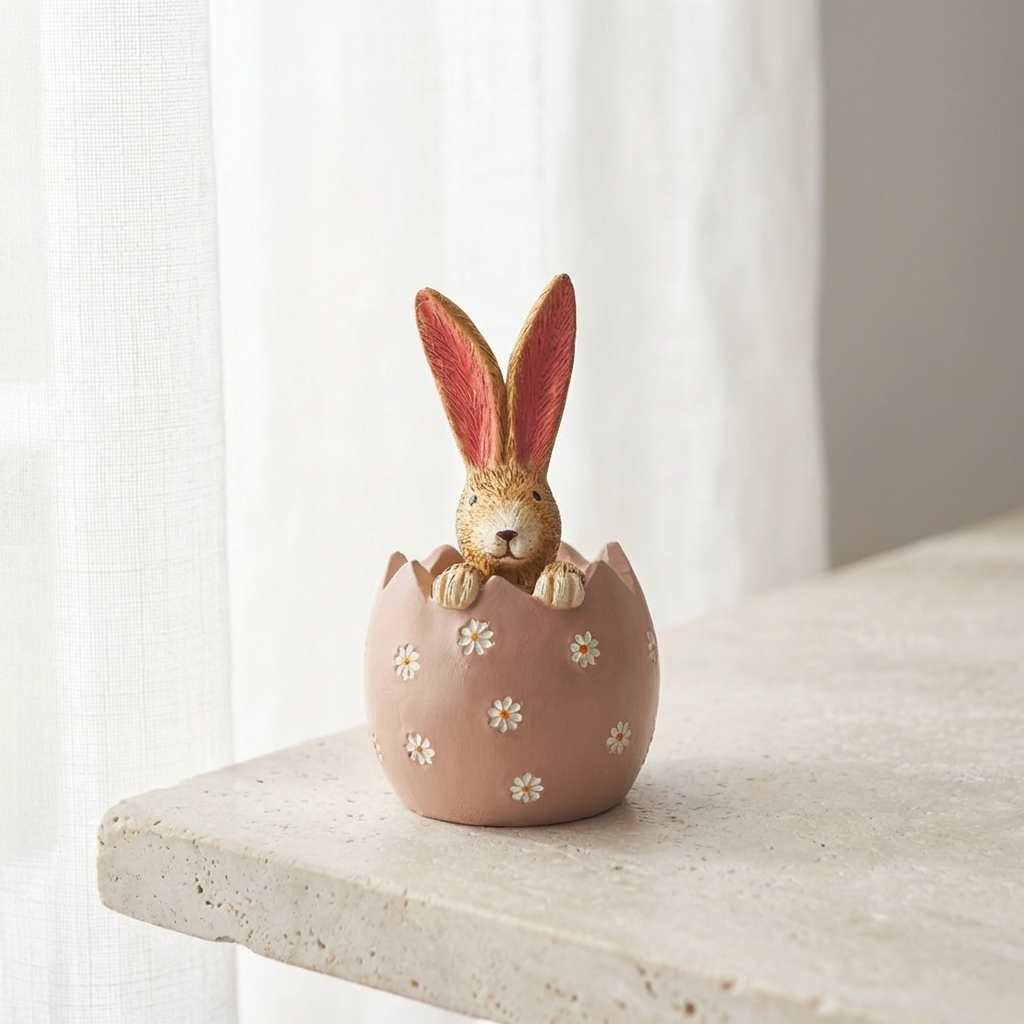 Jasper Rabbit Daisy Egg Ornament, 11cm