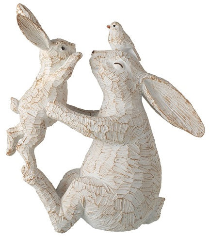 Mother & Baby Rabbit Decoration 21cm