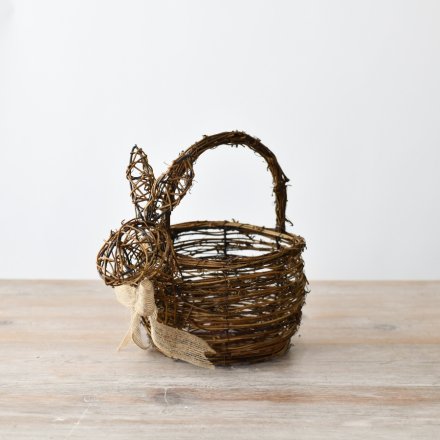 RATTAN BUNNY STORAGE BASKET, 10CM