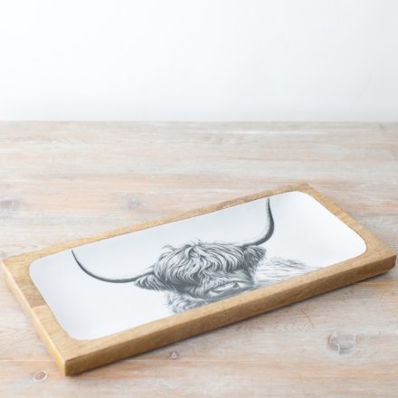HIGHLAND COW SERVING TRAY, 40CM