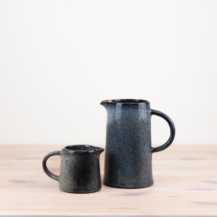 TWO TONE GLAZED BLUE JUG