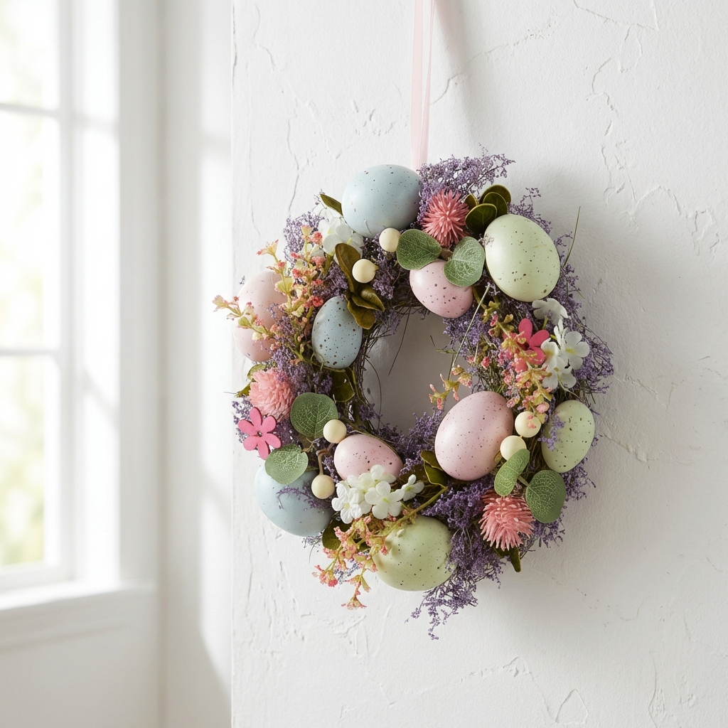 Easter Egg & Flower Wreath, 23cm