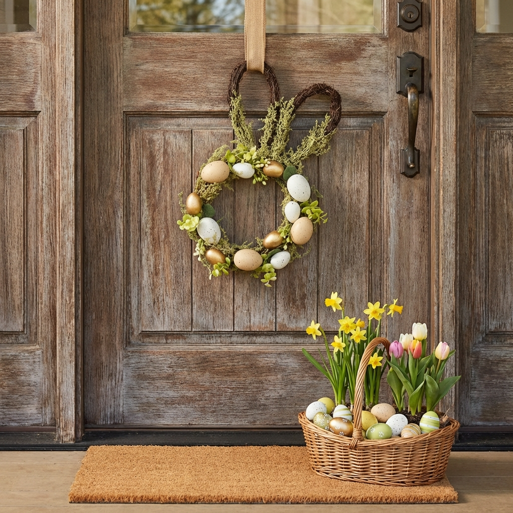 Rustic Bunny Wreath, 38cm