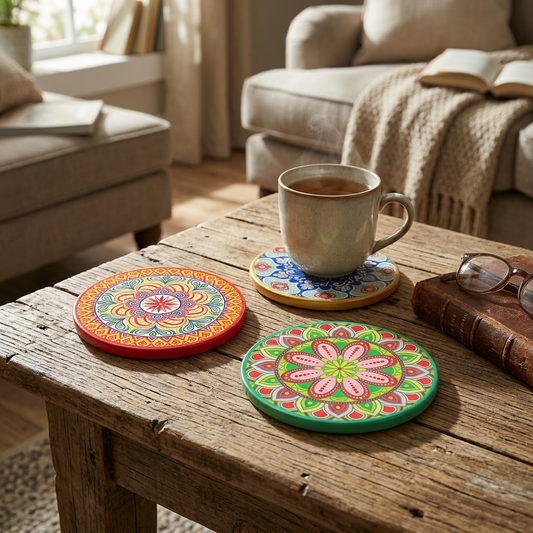 Tuscany Set of 3 Coasters 10cm