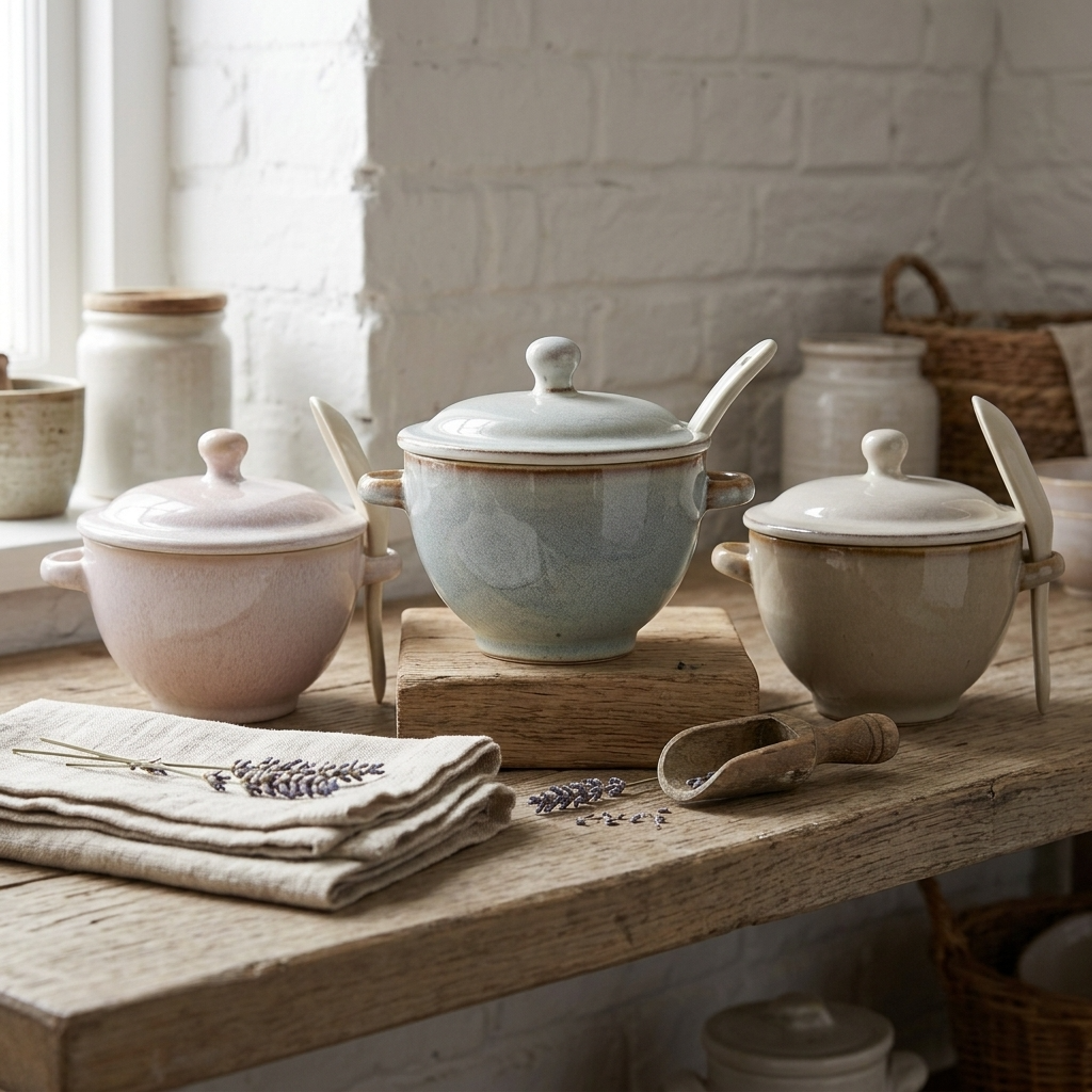 Reactive Glaze Soup Mug & Spoon Set 15cm