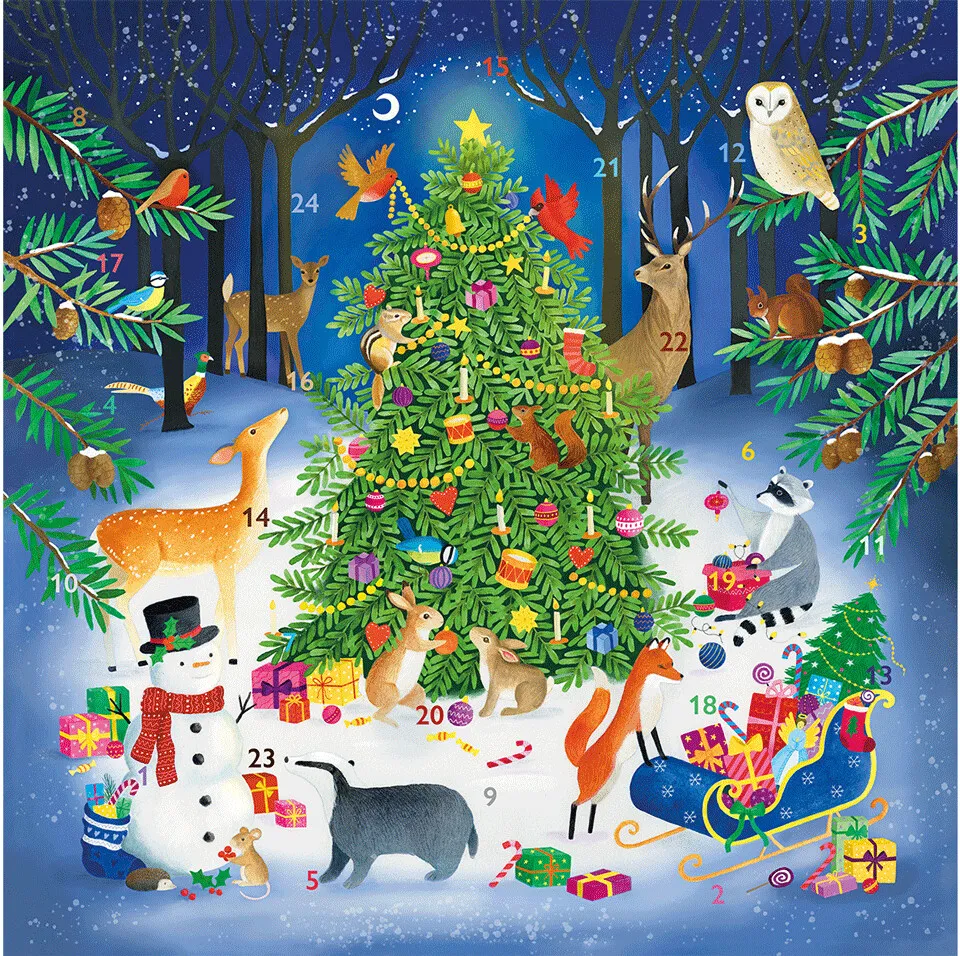 Winter Woodland - Advent Calendar with 25 Stand-Up Pieces