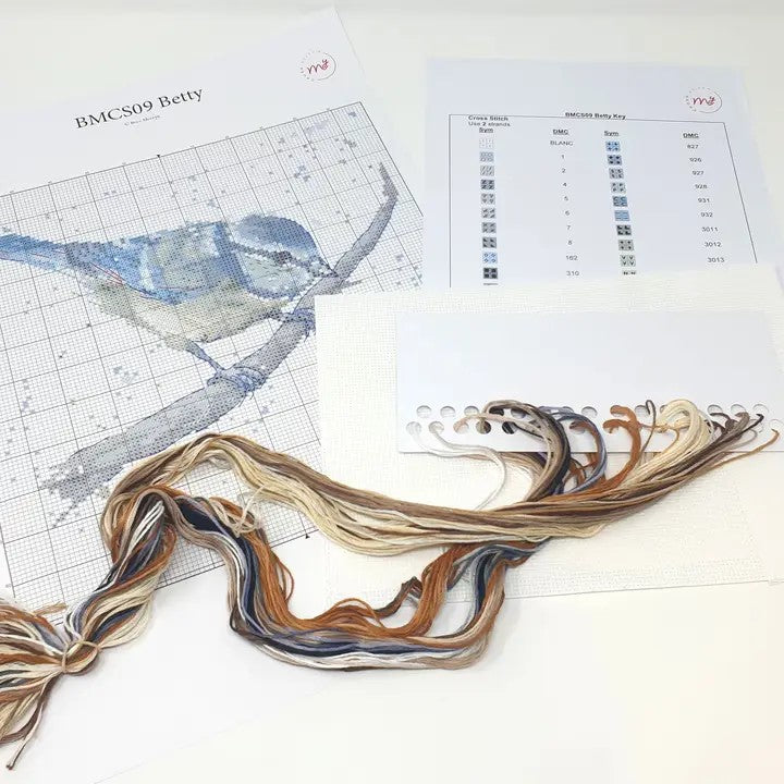 Bree Merryn - Betty the Blue Tit Cross Stitch Kit