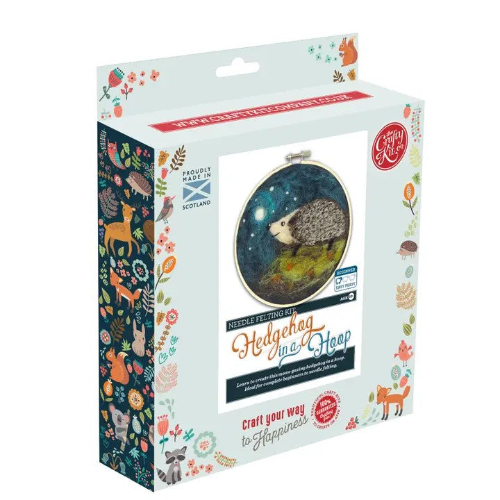 Hedgehog in A Hoop Needle Felting Craft Kit