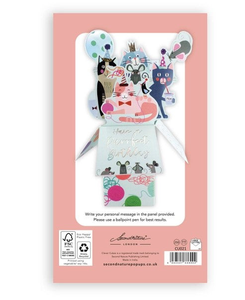 Cats, Birthday - 3D Pop Up's Greeting Card - Second Nature
