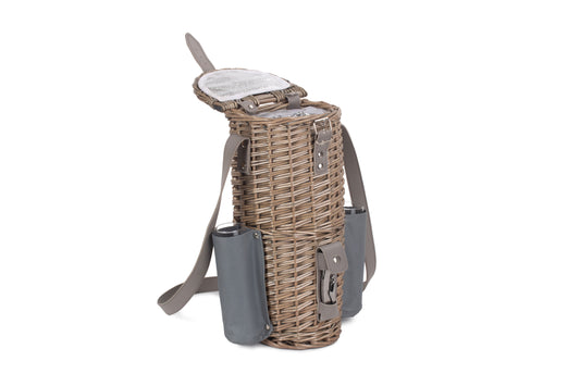 Single Bottle & 2 Champagne Glass Carrier With Shoulder Strap
