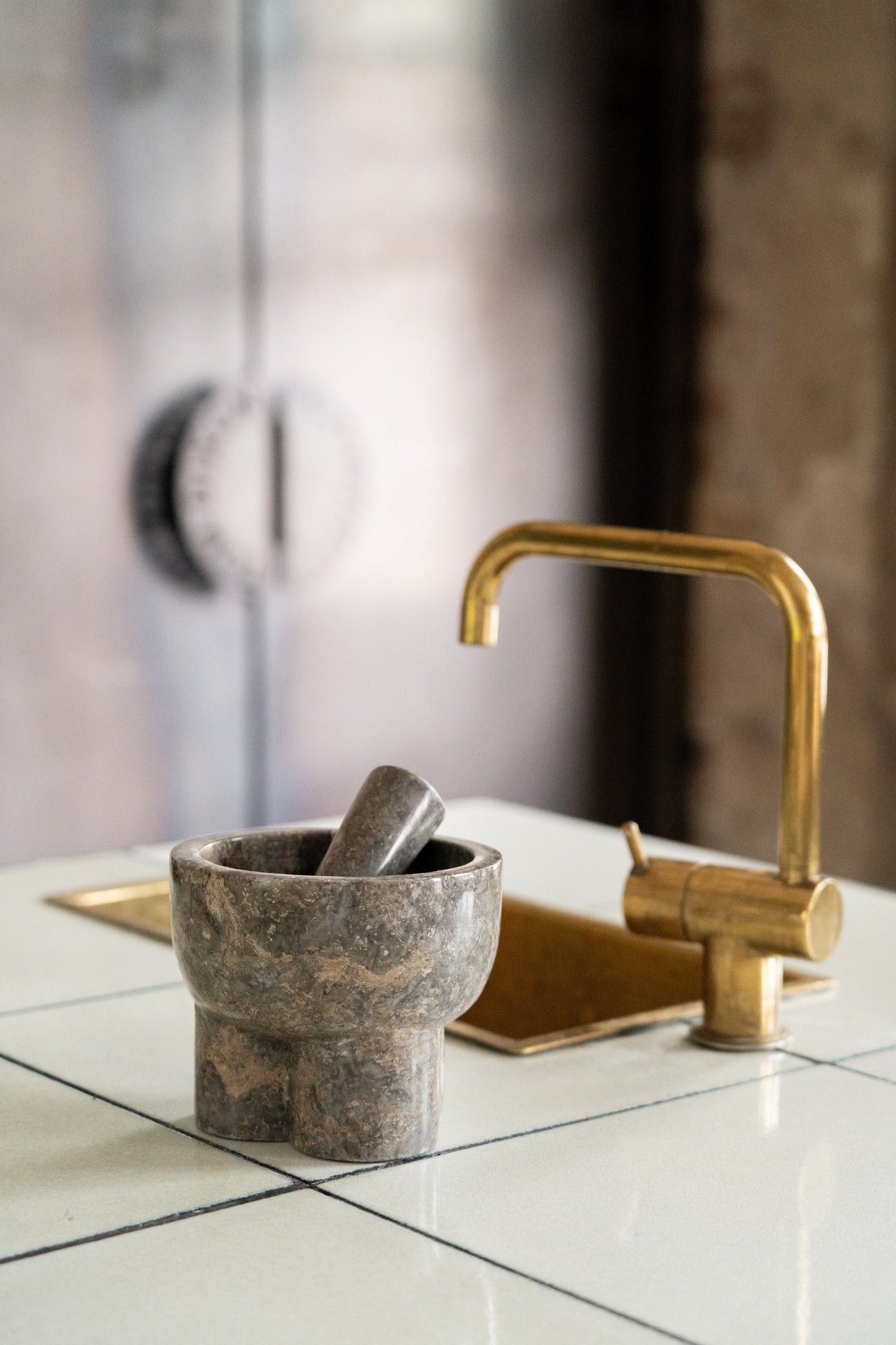 Grey Marble Pestle and Mortar by Botanical Boys