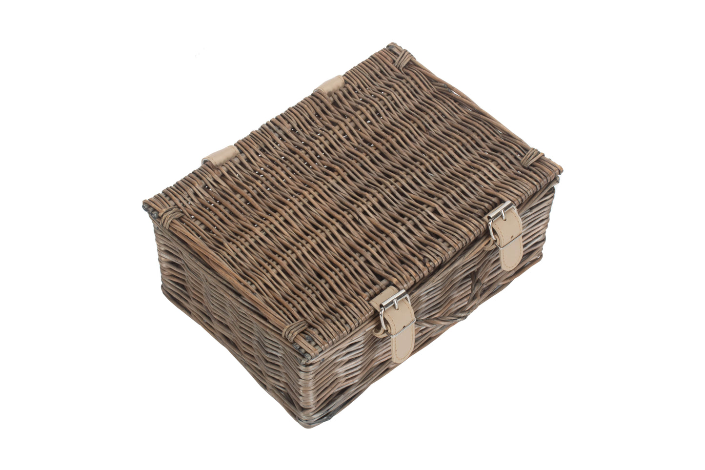 10" Antique Wash Willow Handle Hamper