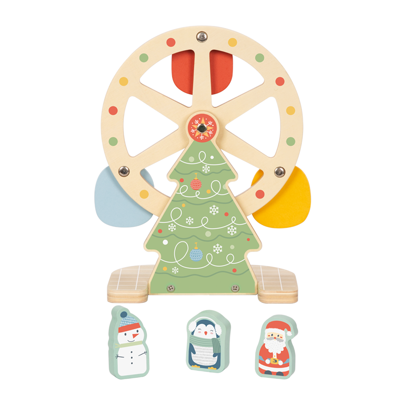 Wooden Christmas Ferris Wheel Tree & Friends