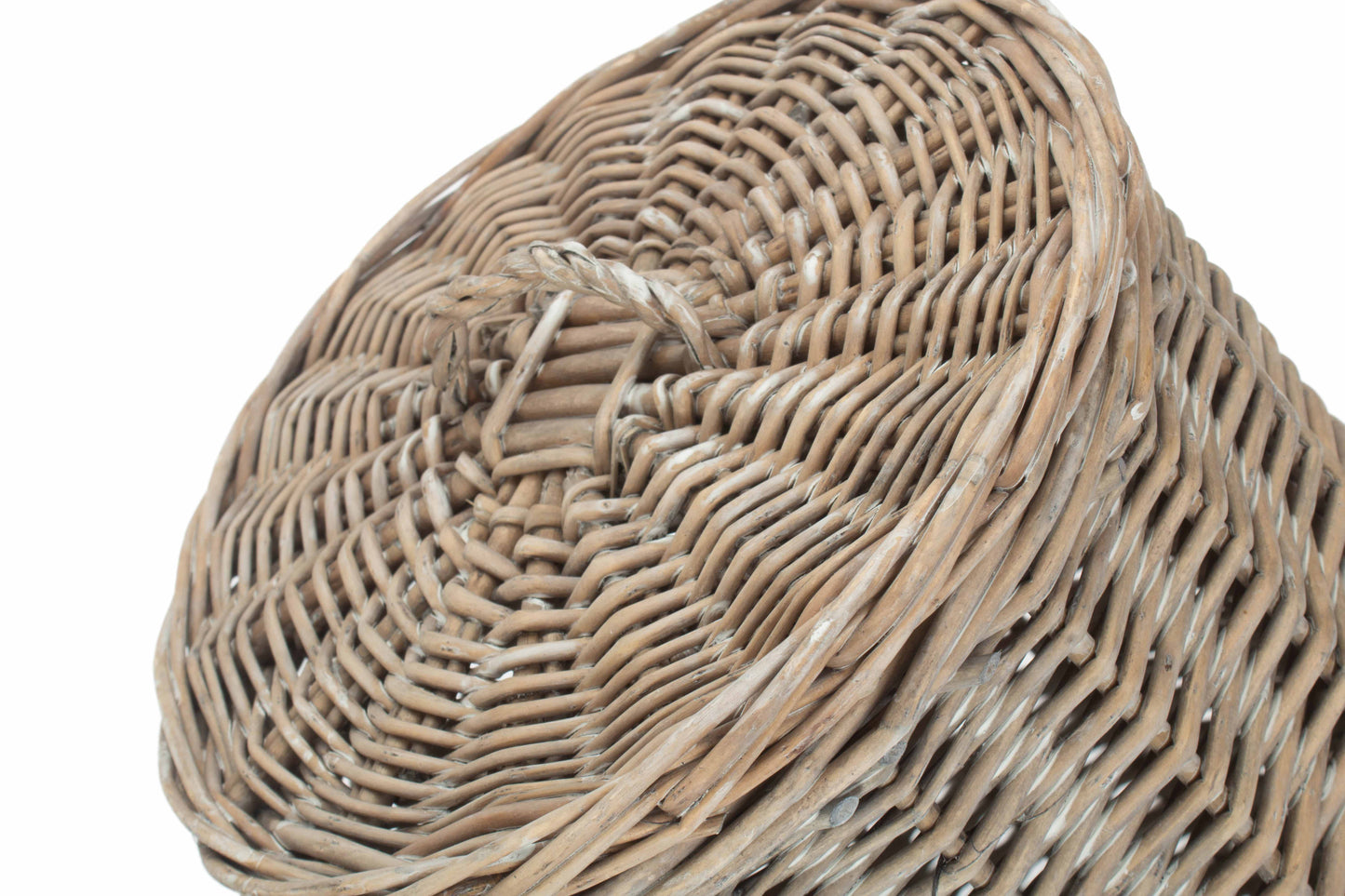 Grey Wash Round 3 Toilet Roll Holder – Wicker Bathroom Storage