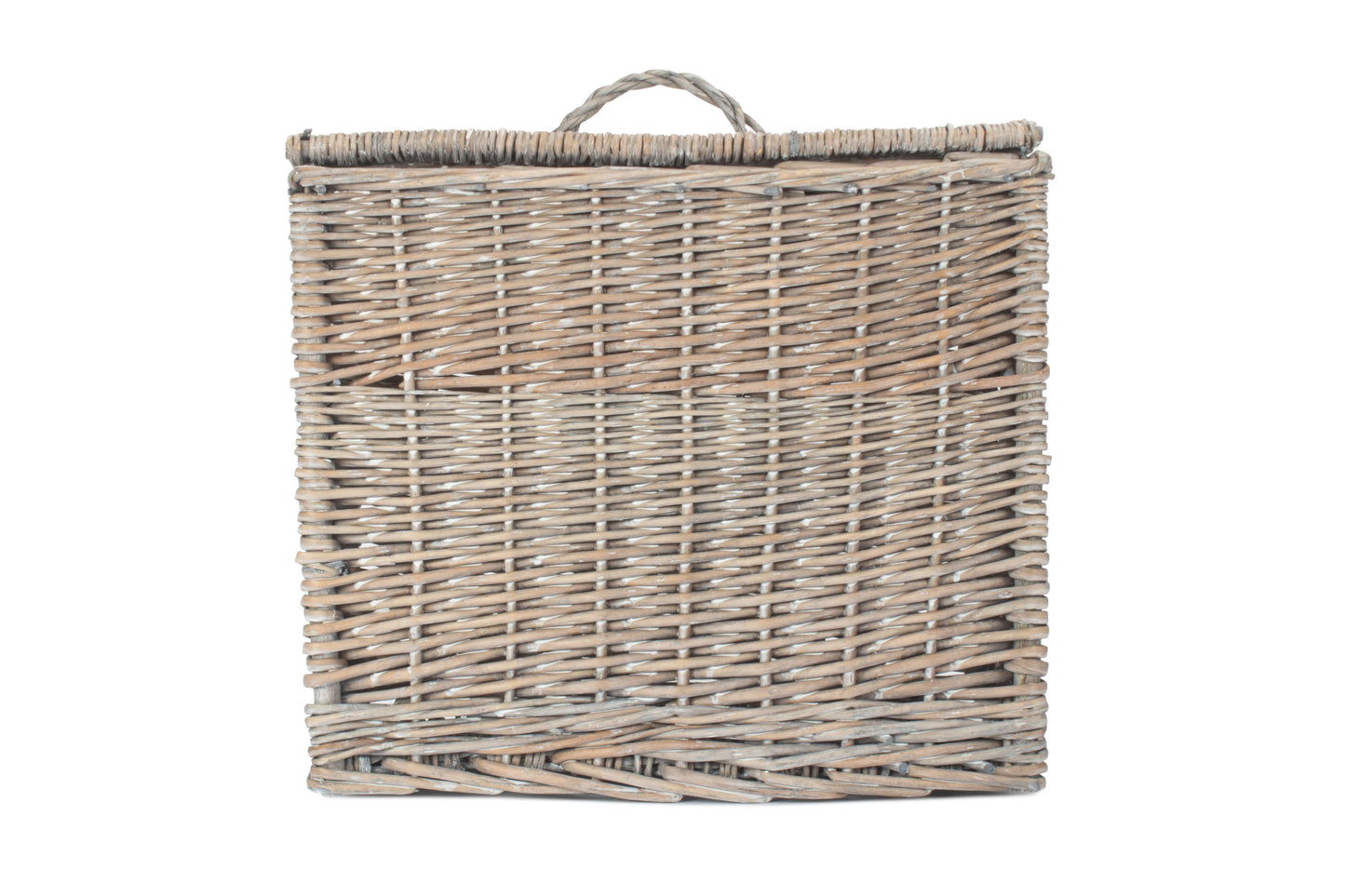 Grey Wash Rectangular Toilet Tidy Lidded Basket