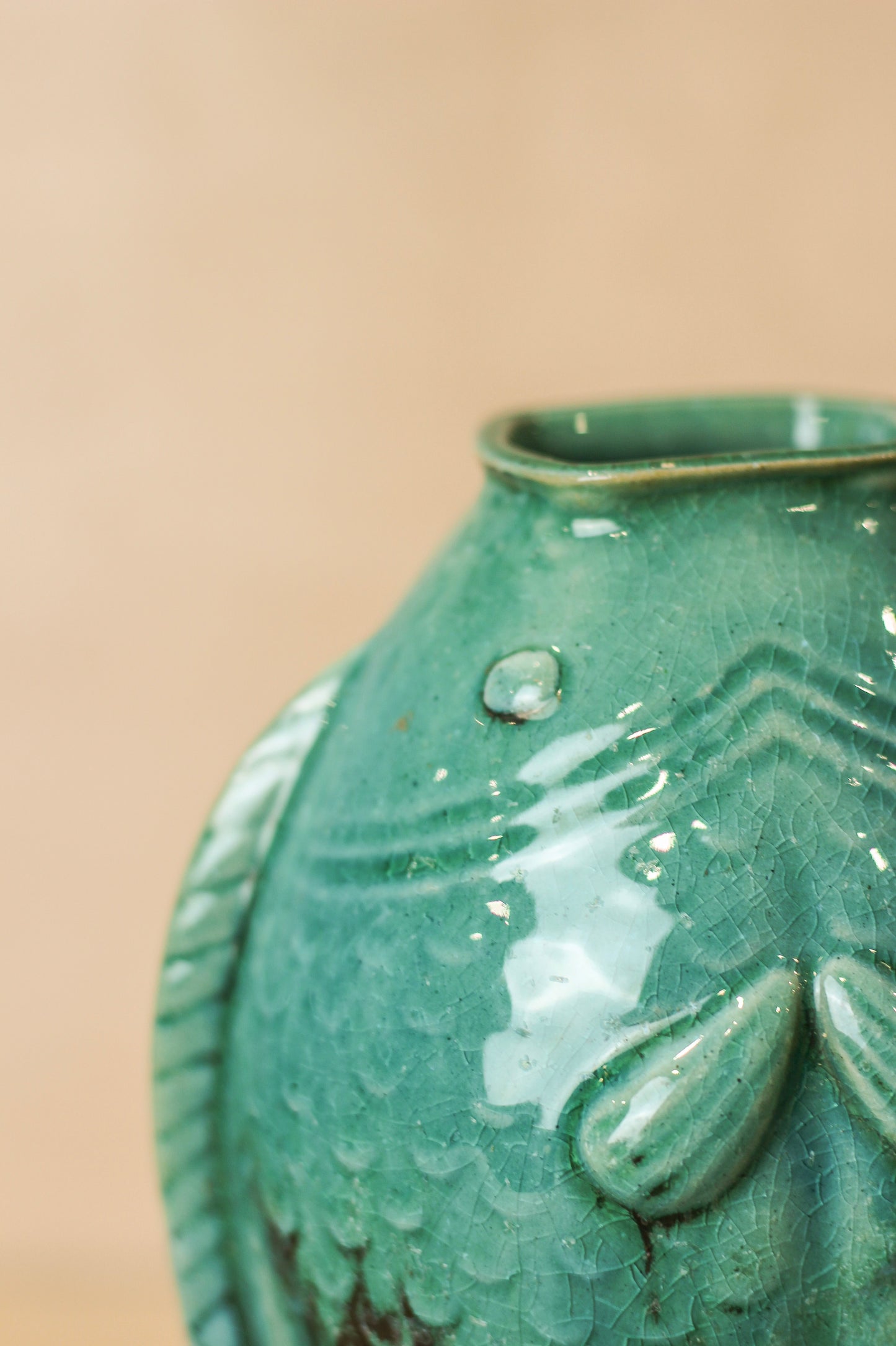 Vintage Turquoise Twin Fish Vase - No 3 by Botanical Boys