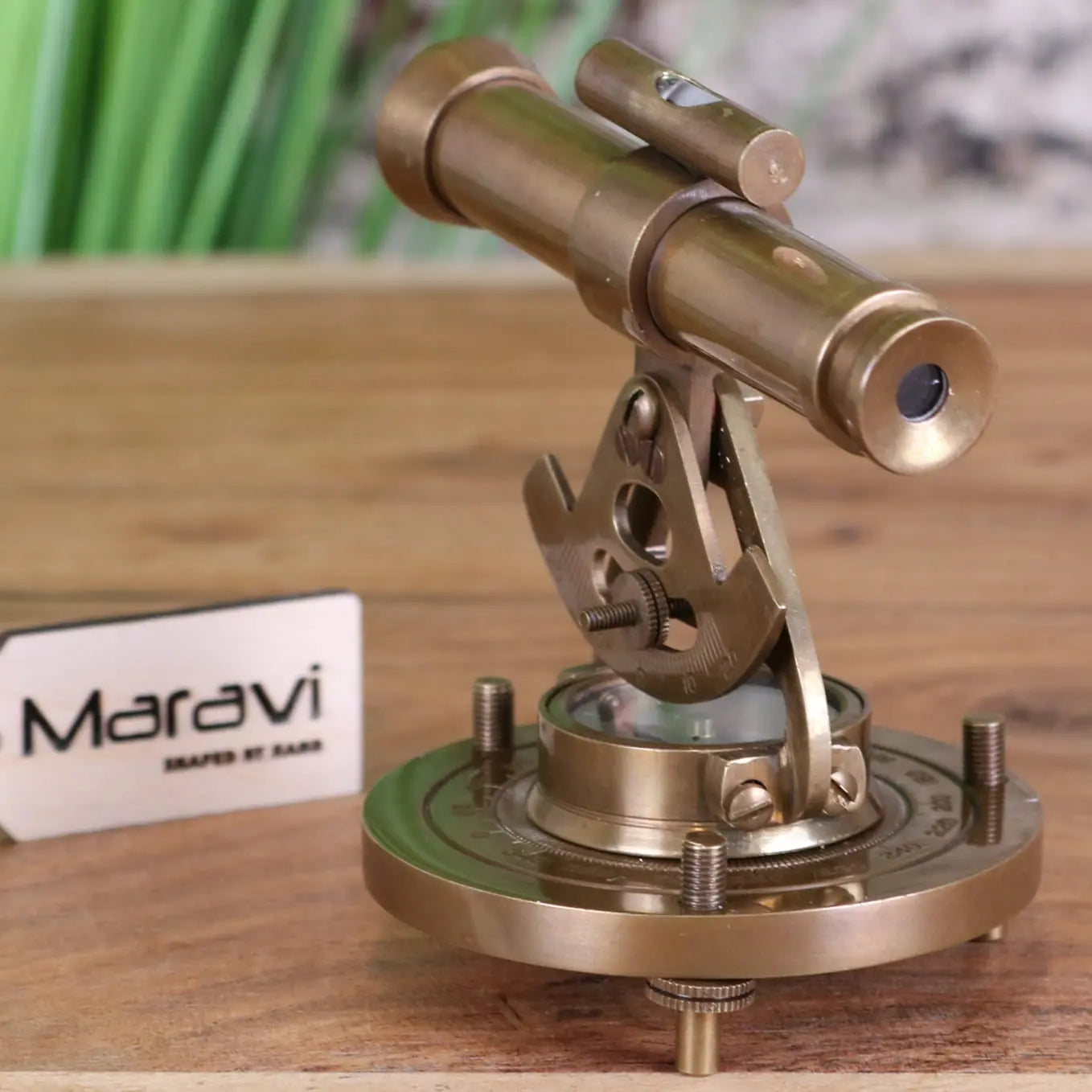 Antique Finish Brass Alidade 10cm by Maravi