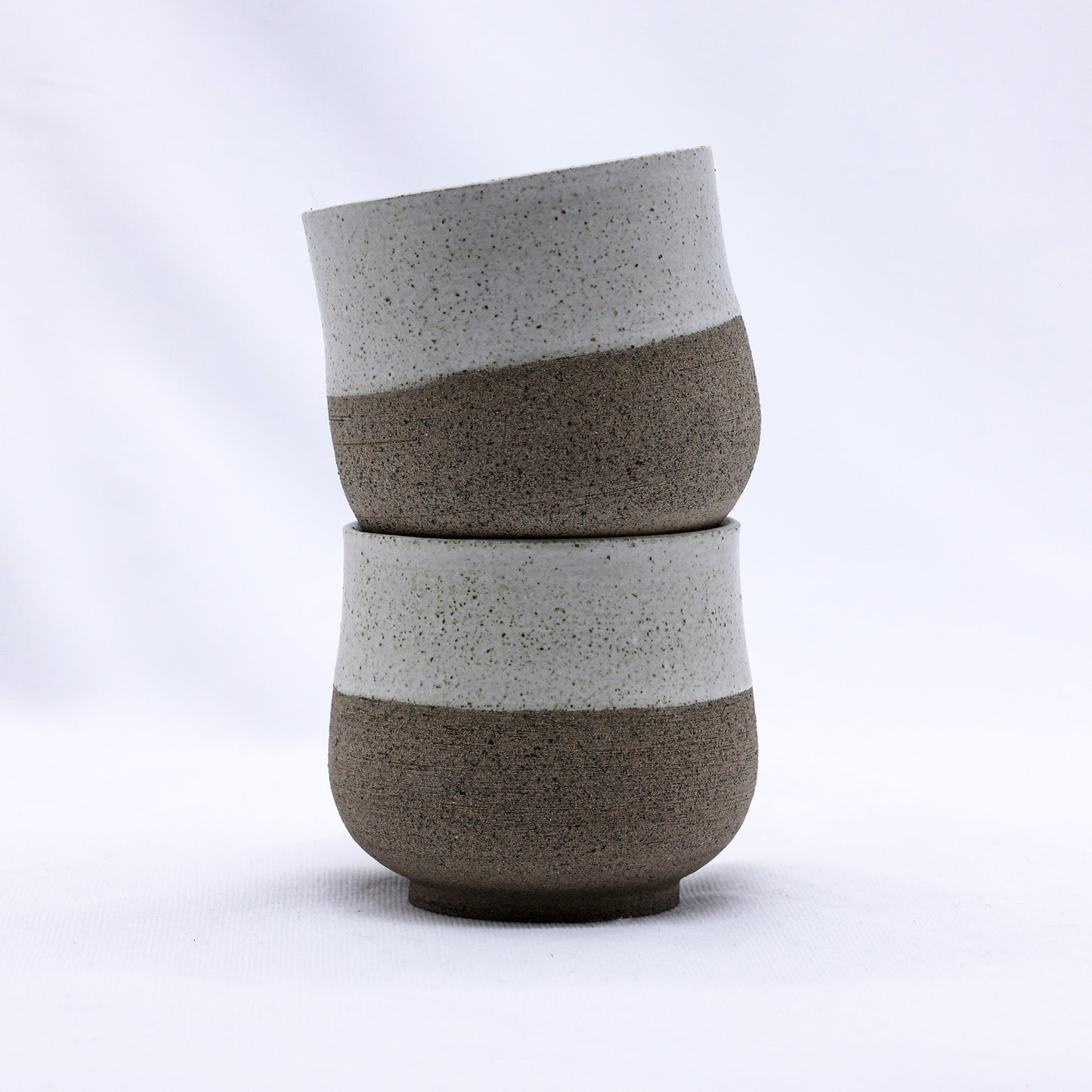 Bianca Tazza Handmade Ceramic Smoked Grey Stoneware Short Cup by Ribera Handmade Ceramics