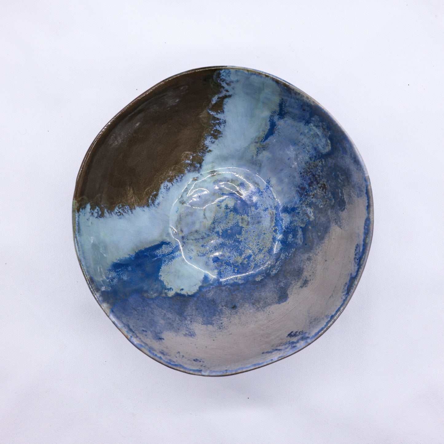 Large Stone Reef Blue Handmade Ceramic Stoneware Dinner Bowl by Ribera Handmade Ceramics