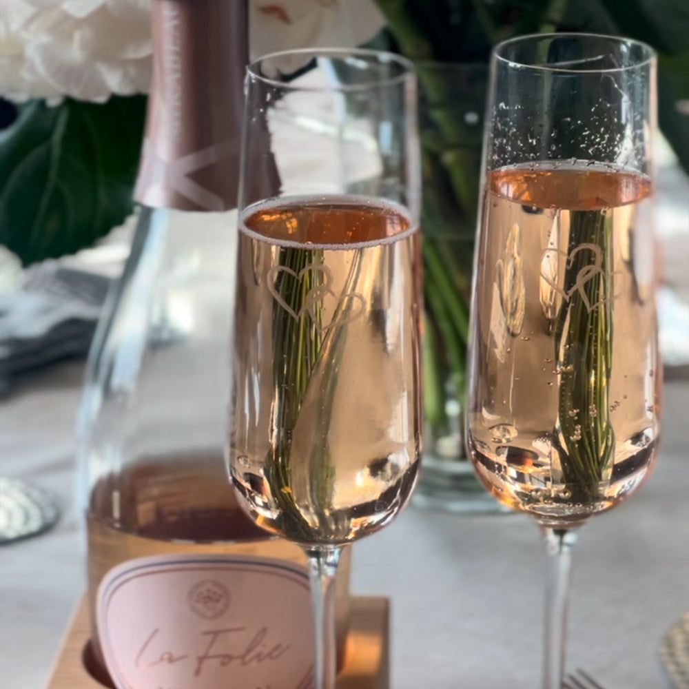 Heart Champagne Flutes - Set of 2 by Selbrae House
