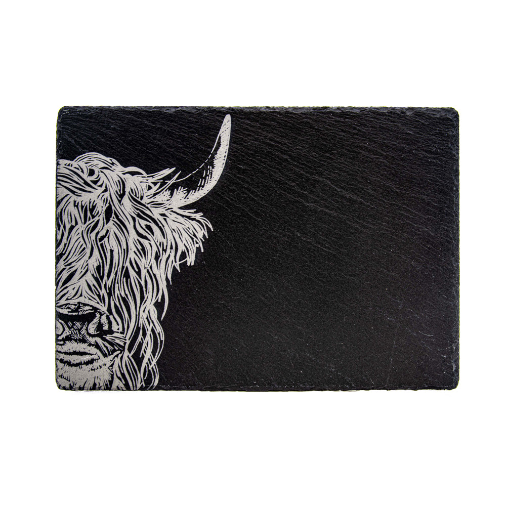 Highland Cow Slate Placemat & Coaster Gift Set by Selbrae House