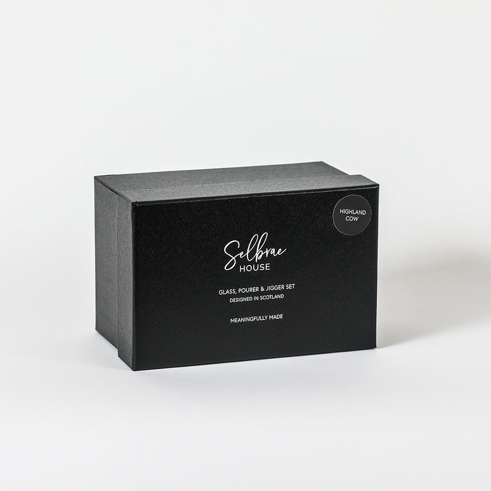 Highland Cow Glass, Pourer & Jigger Set by Selbrae House