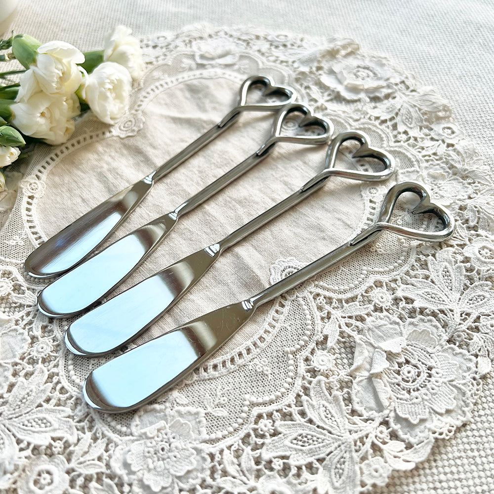 Love Heart Butter Knives - Set of 4 by Selbrae House
