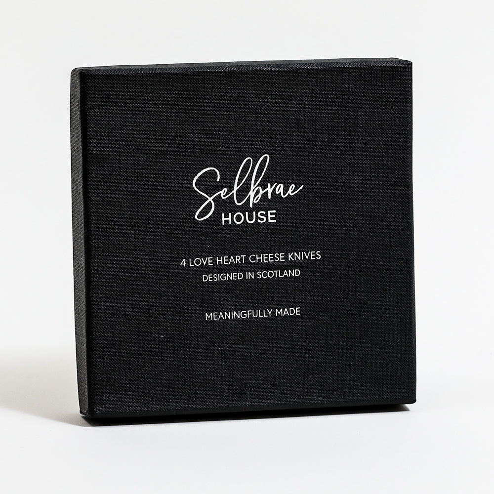 Love Heart Mini Cheese Knives - Set of 4 by Selbrae House