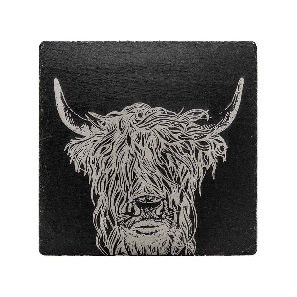 Highland Cow Slate Pot Stand by Selbrae House