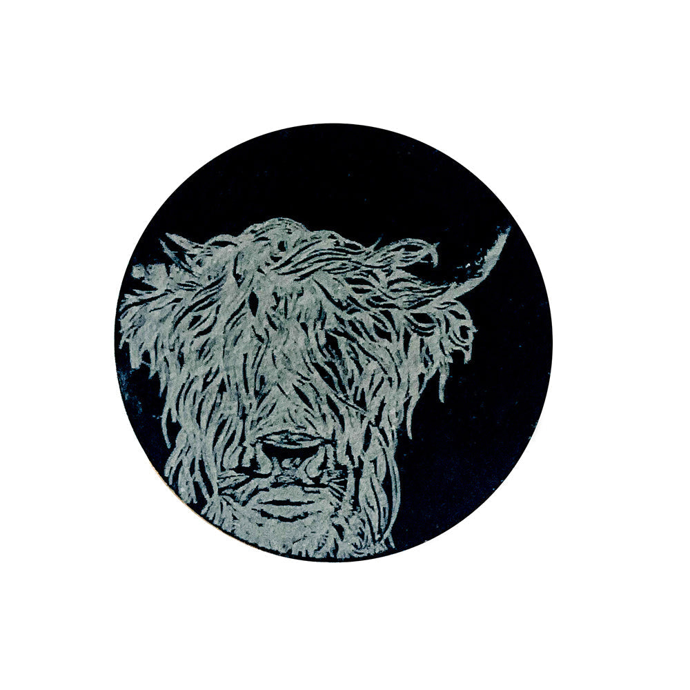 Highland Cow Slate Magnet by Selbrae House