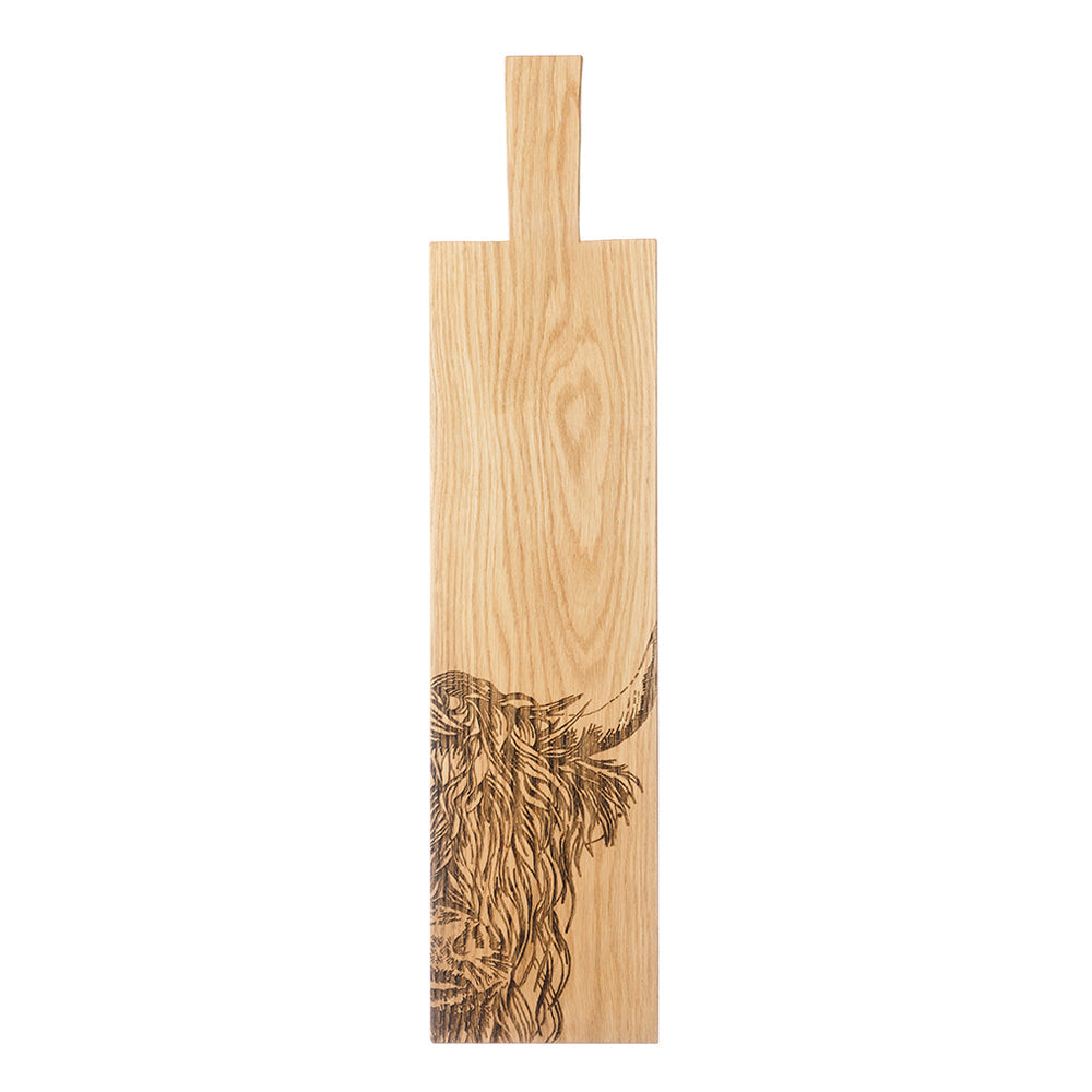 Highland Cow Oak Paddle - Long by Selbrae House