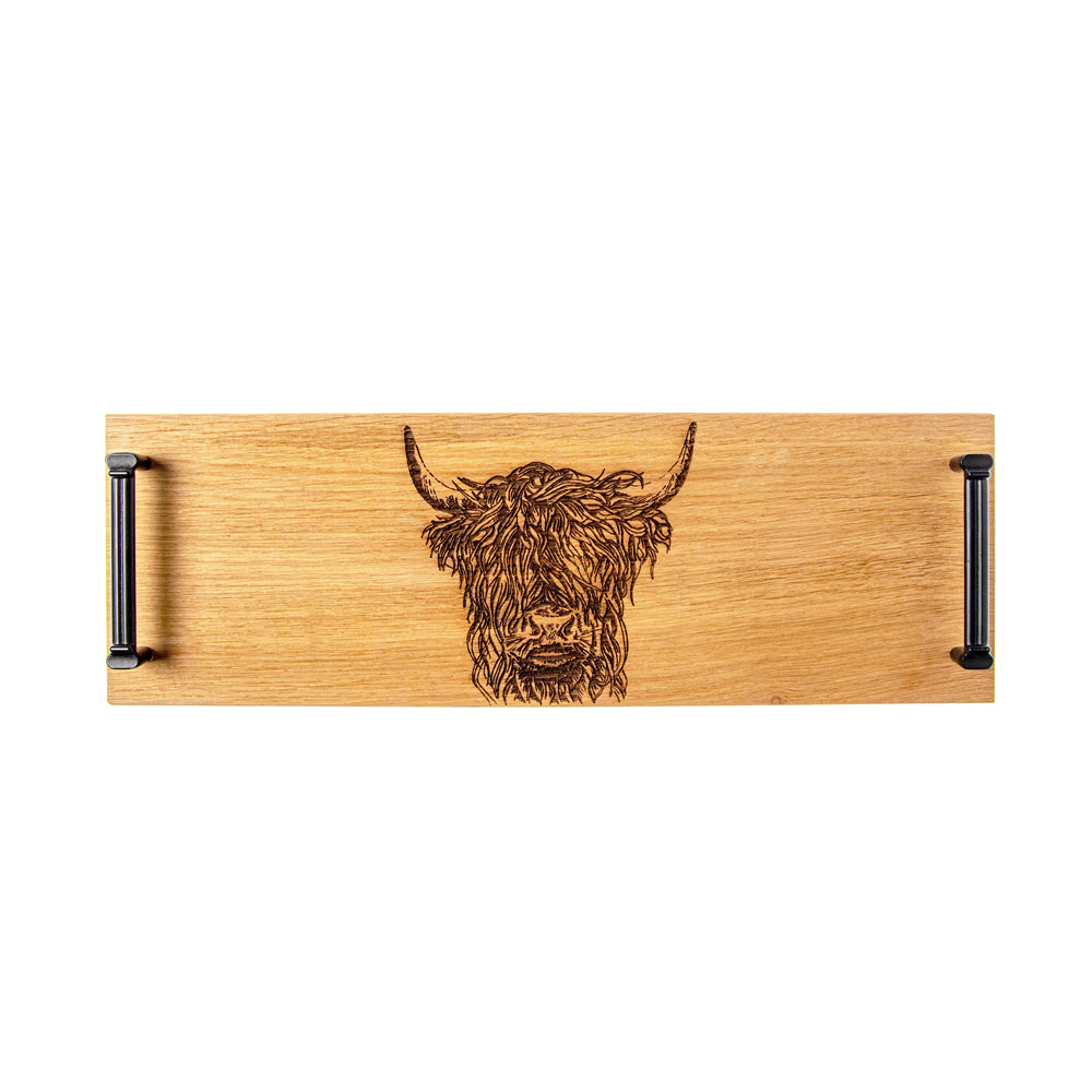 Highland Cow Oak Serving Tray by Selbrae House