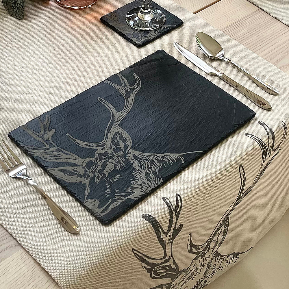 Stag Slate Place Mats - Set of 2 by Selbrae House