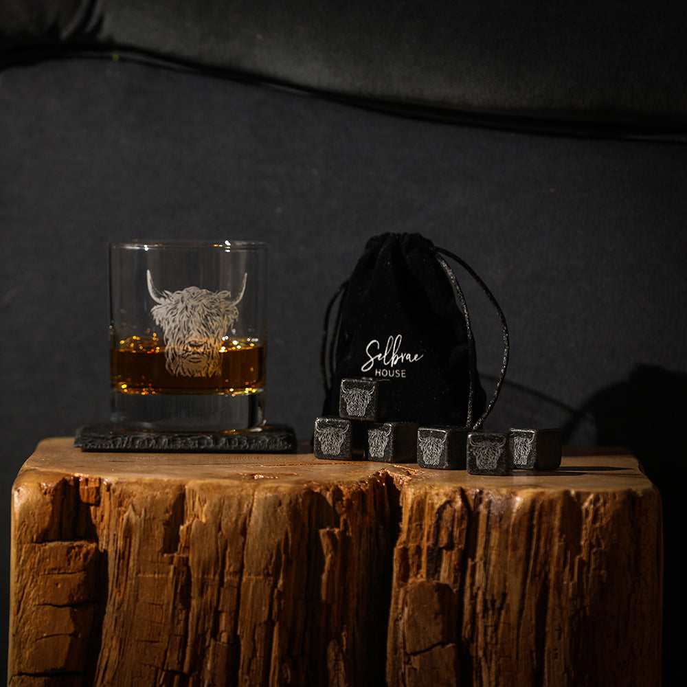 Highland Cow Whisky Stones - Set of 6 by Selbrae House