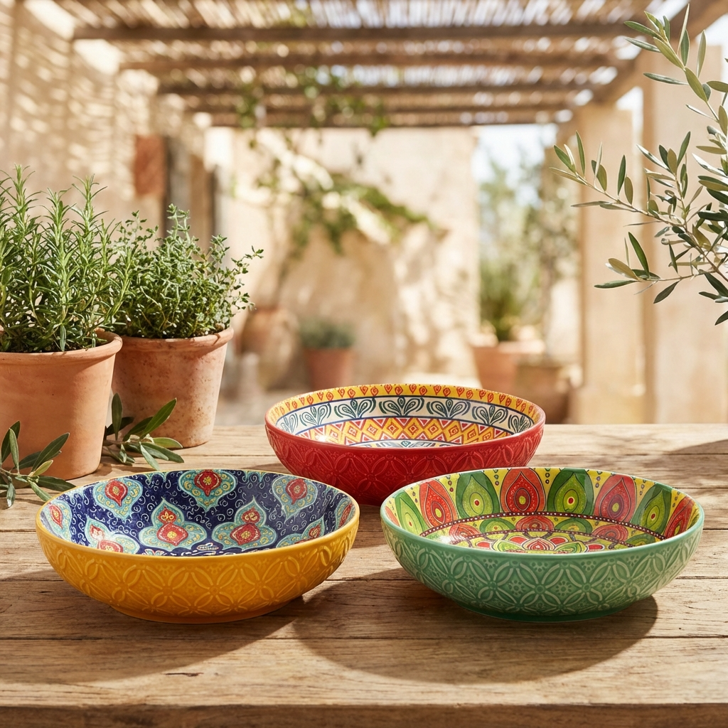 Tuscany Assorted Set of 3 Pasta Bowls 22cm