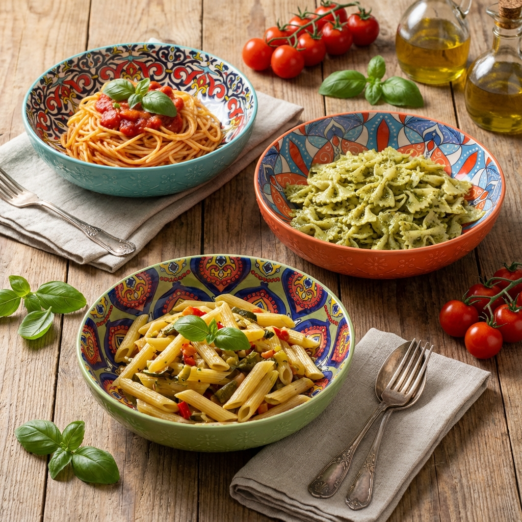 Tuscany II Assorted Set of 3 Pasta Bowls 22cm