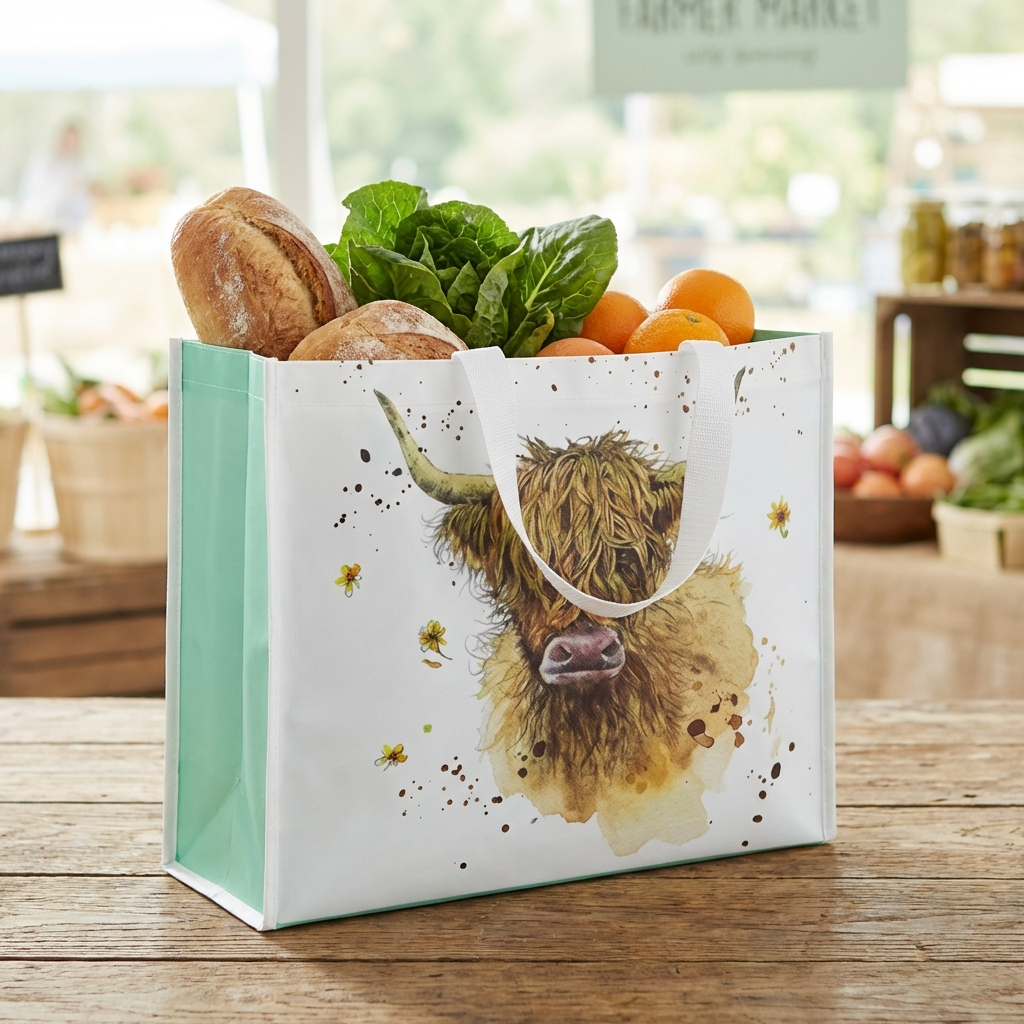 Jan Pashley Highland Cow Reusable Tote Bag, 39.5CM