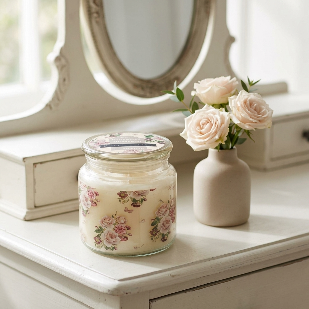 Candlelight Destinations Collection Provence Blossom Lidded Candle Jar – Parisian Window Scent