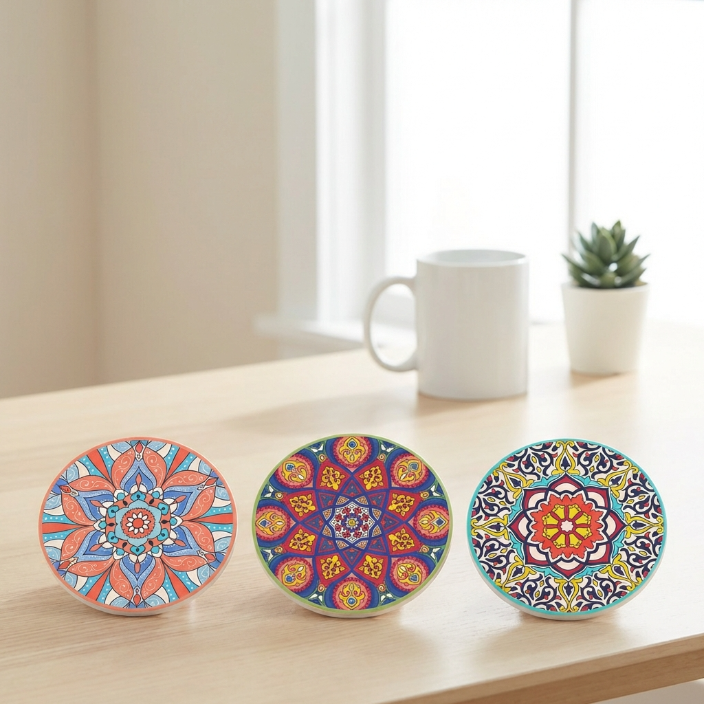 Tuscany II Set of 3 Coasters 10cm