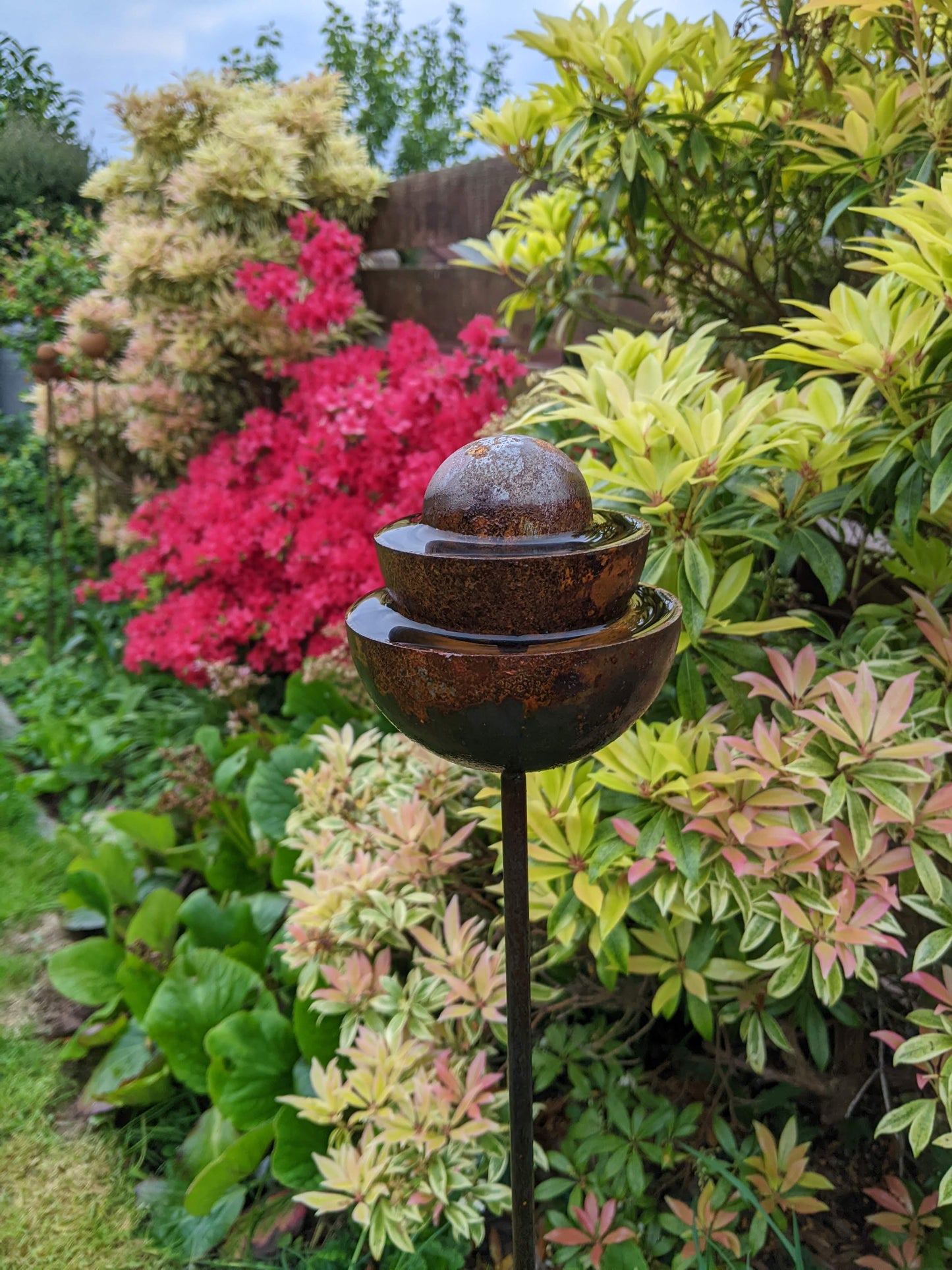 Ball Stake Fountain Garden Sculpture