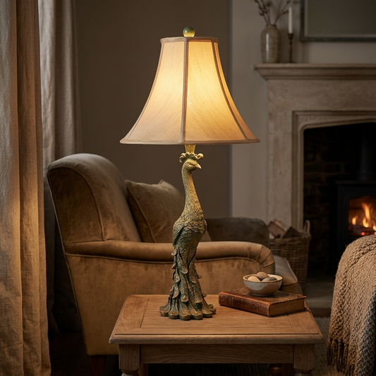 Peacock Bronze Table Lamp