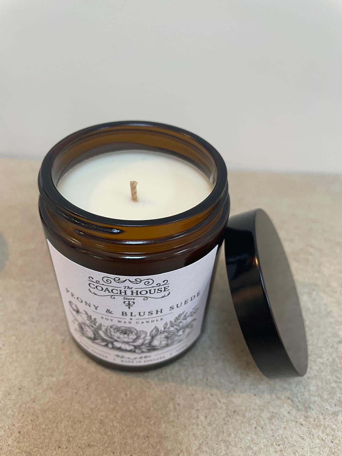 Peony & Blush Suede Soy Wax Candle