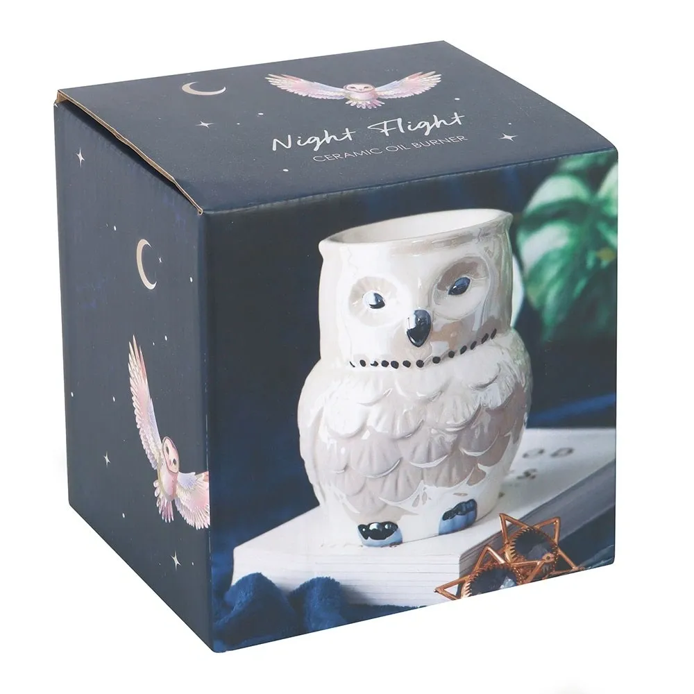 OWL SHAPED IRIDESCENT OIL BURNER AND WAX WARMER