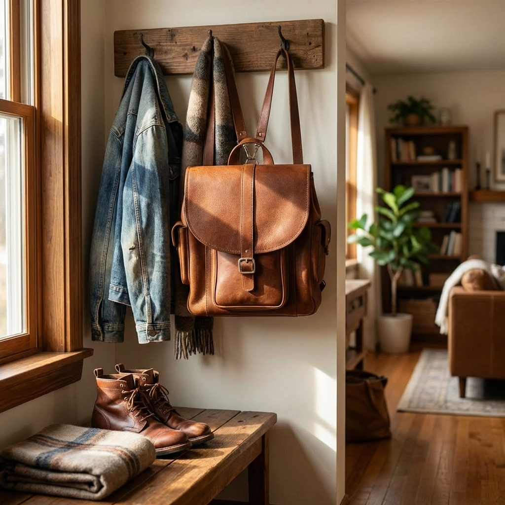 Men’s Tan Leather Backpack Handmade in England by Zatchels