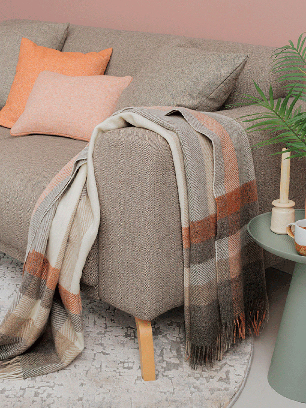 Woodale Pure New Wool Shetland Throw - Blush
