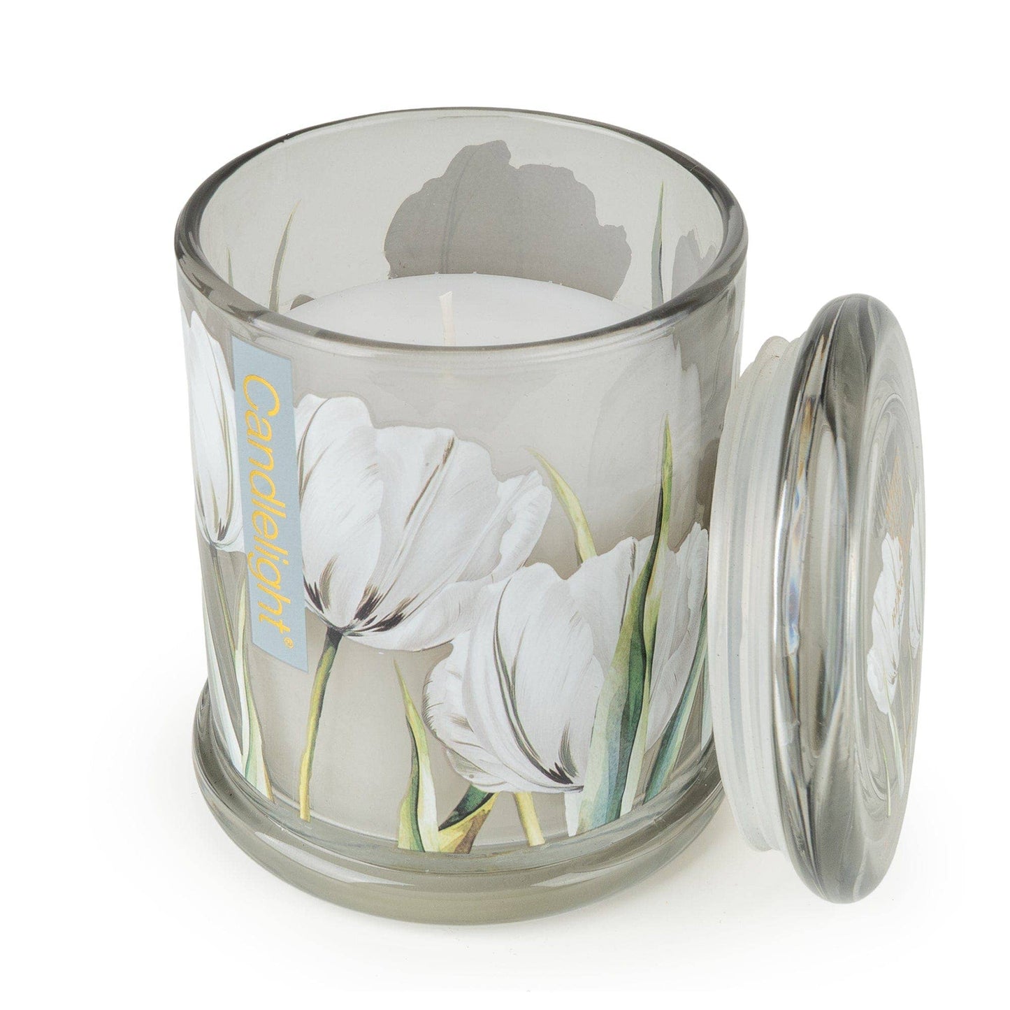 Candlelight Large Glass Jar Candle – White Tulip & Bergamot